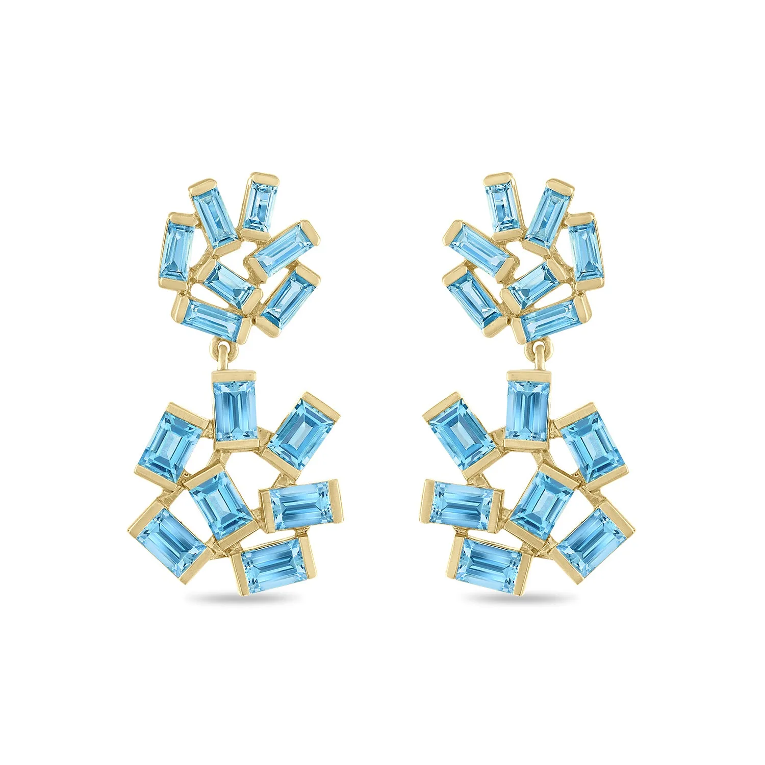 Double Jubilation Earrings: Blue Topaz