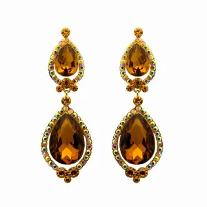 Double Pear Drop Crystal Earrings