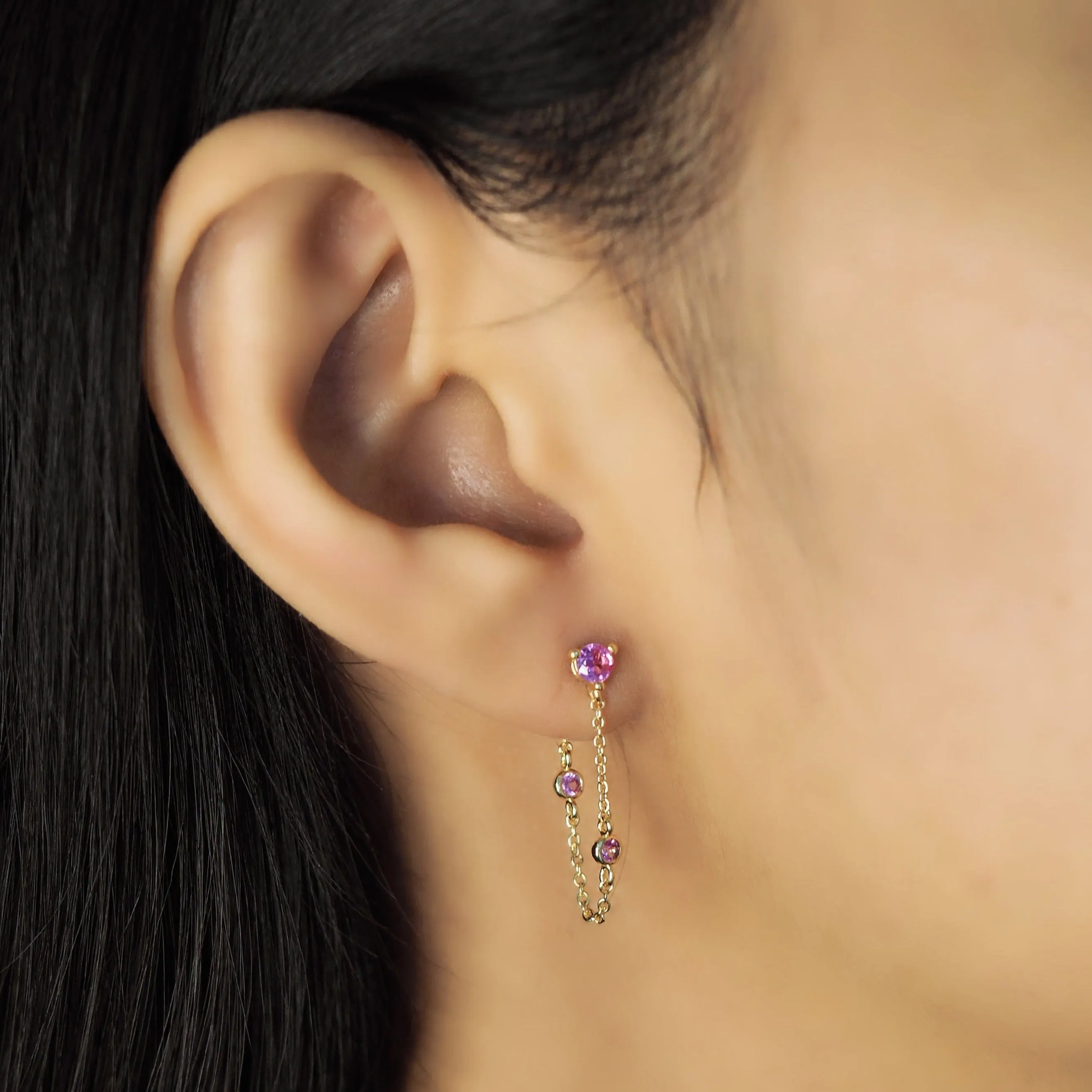 Draper Studs With CZ Chain