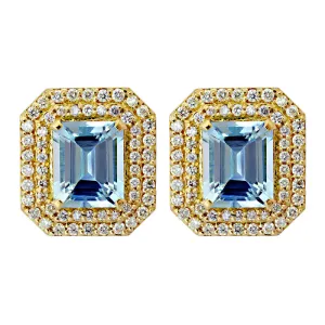 Earrings - Aquamarine and Diamond