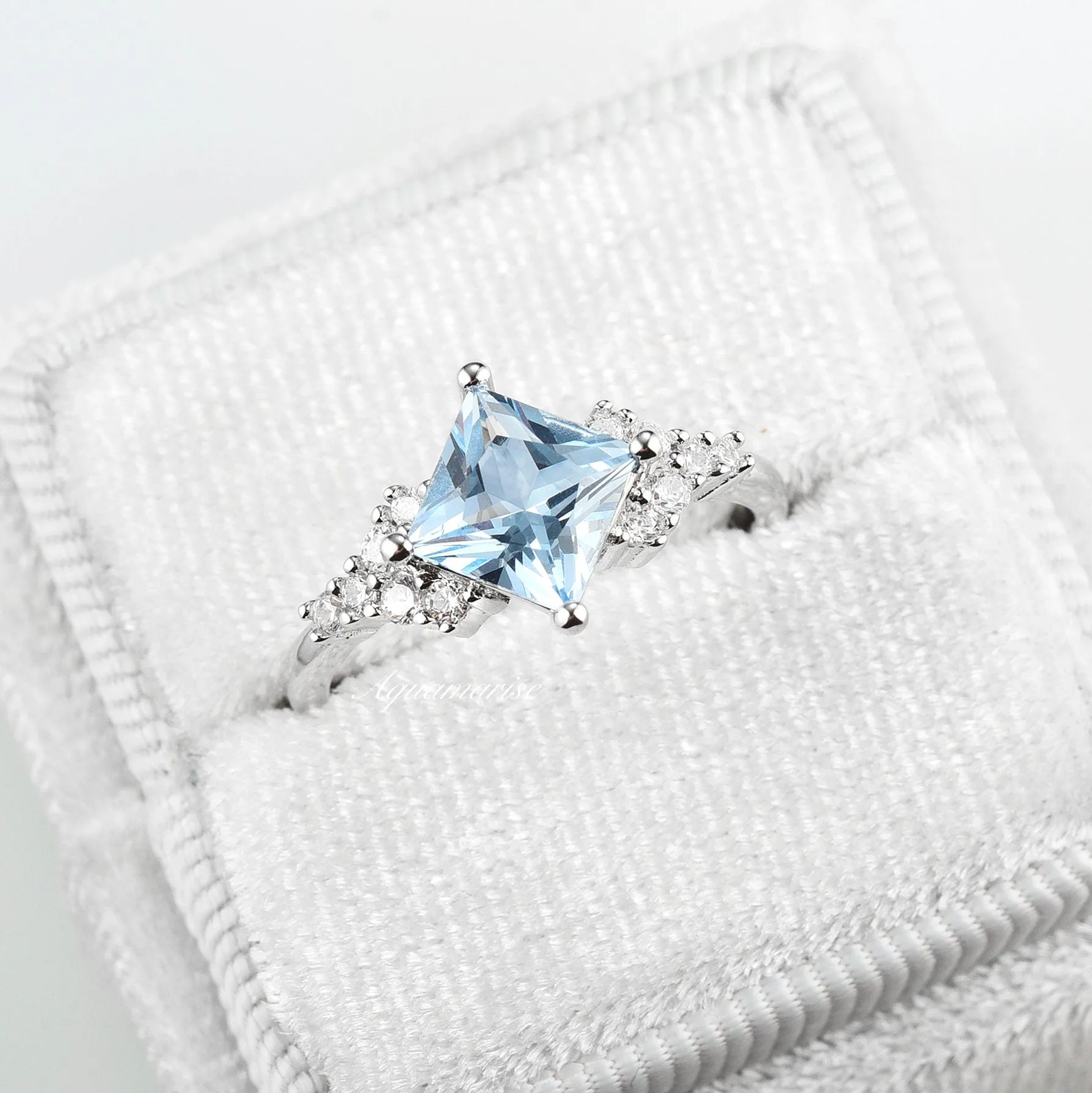 Ellie Aquamarine Ring- Sterling Silver