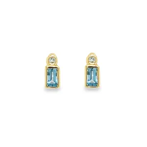 Emerald Cut Gemstone Studs