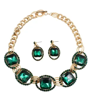 Emerald Green Rhinestone Set