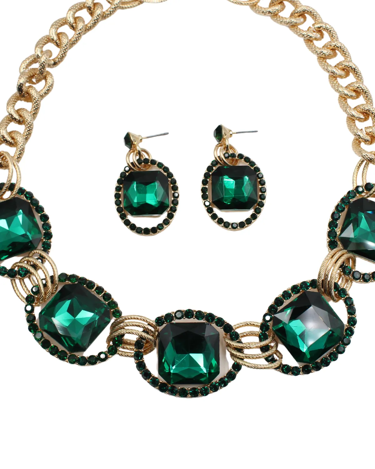 Emerald Green Rhinestone Set