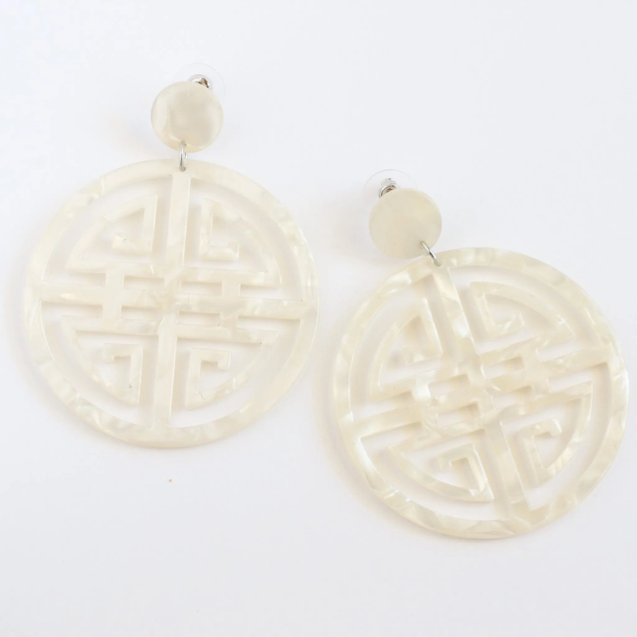 Emerald Marbled Prosperity Acrylic Earrings