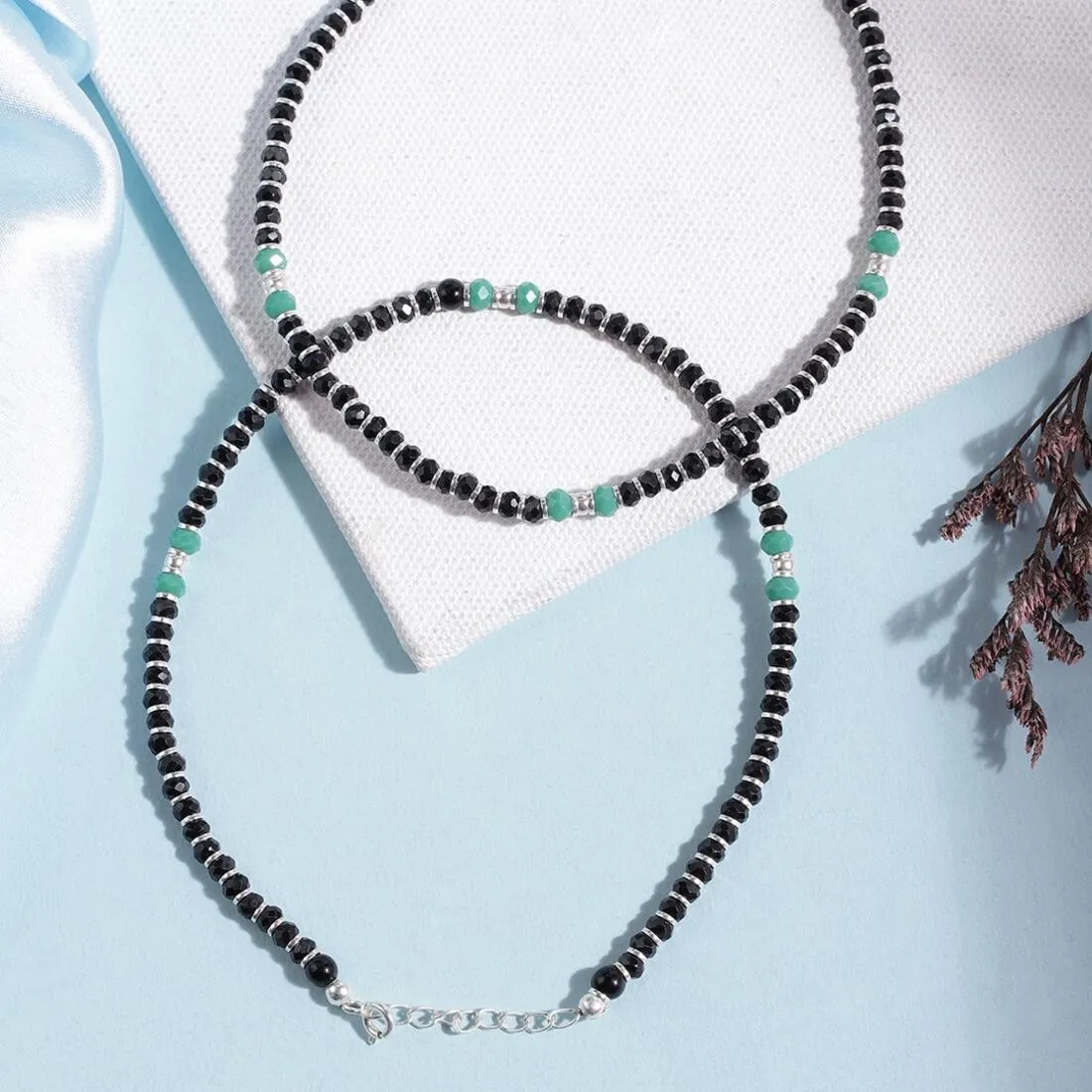 Enchanting Harmony Rhodium Plated 925 Sterling Silver Anklet