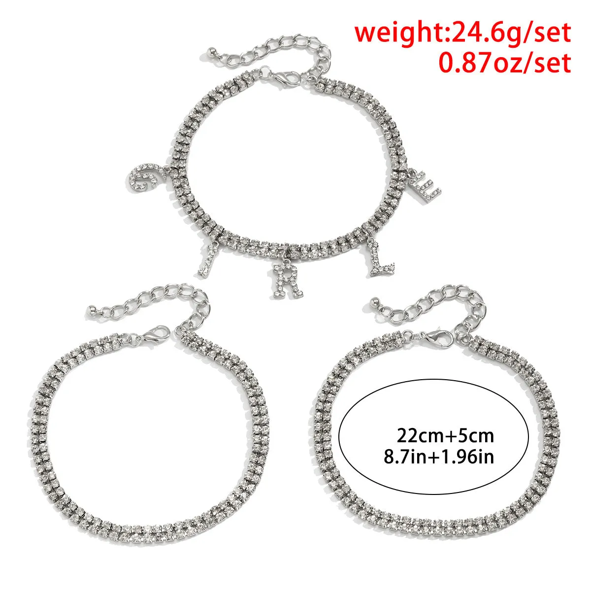 Ethnic Beach Style Claw Chain Letter Girl Suit Anklet