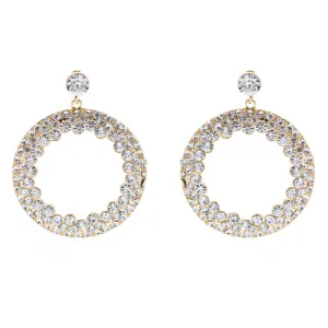 Fashion Stunning Crystal Round Dangle Earrings Gold