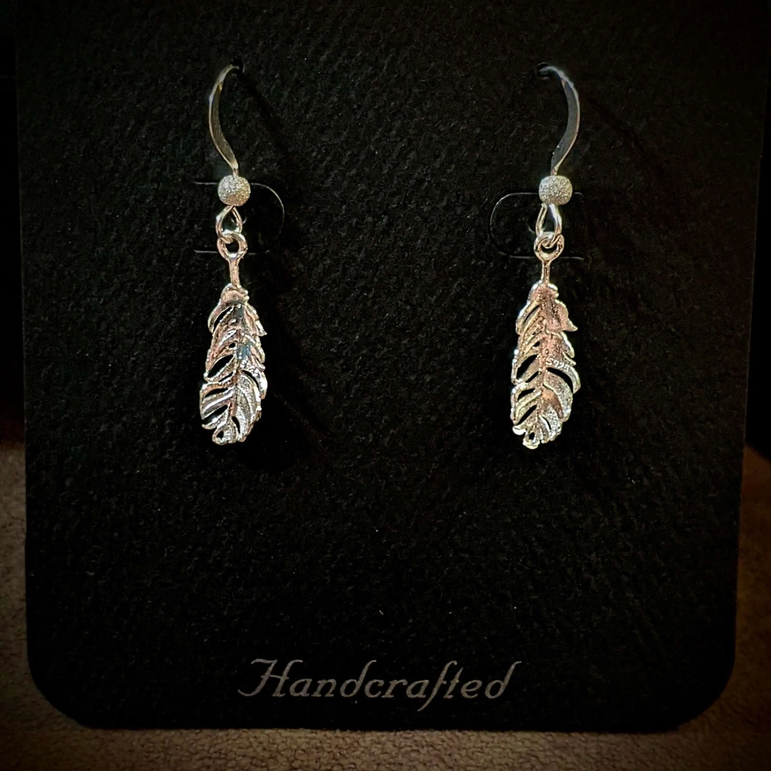 Feather Sterling Silver dangle earrings