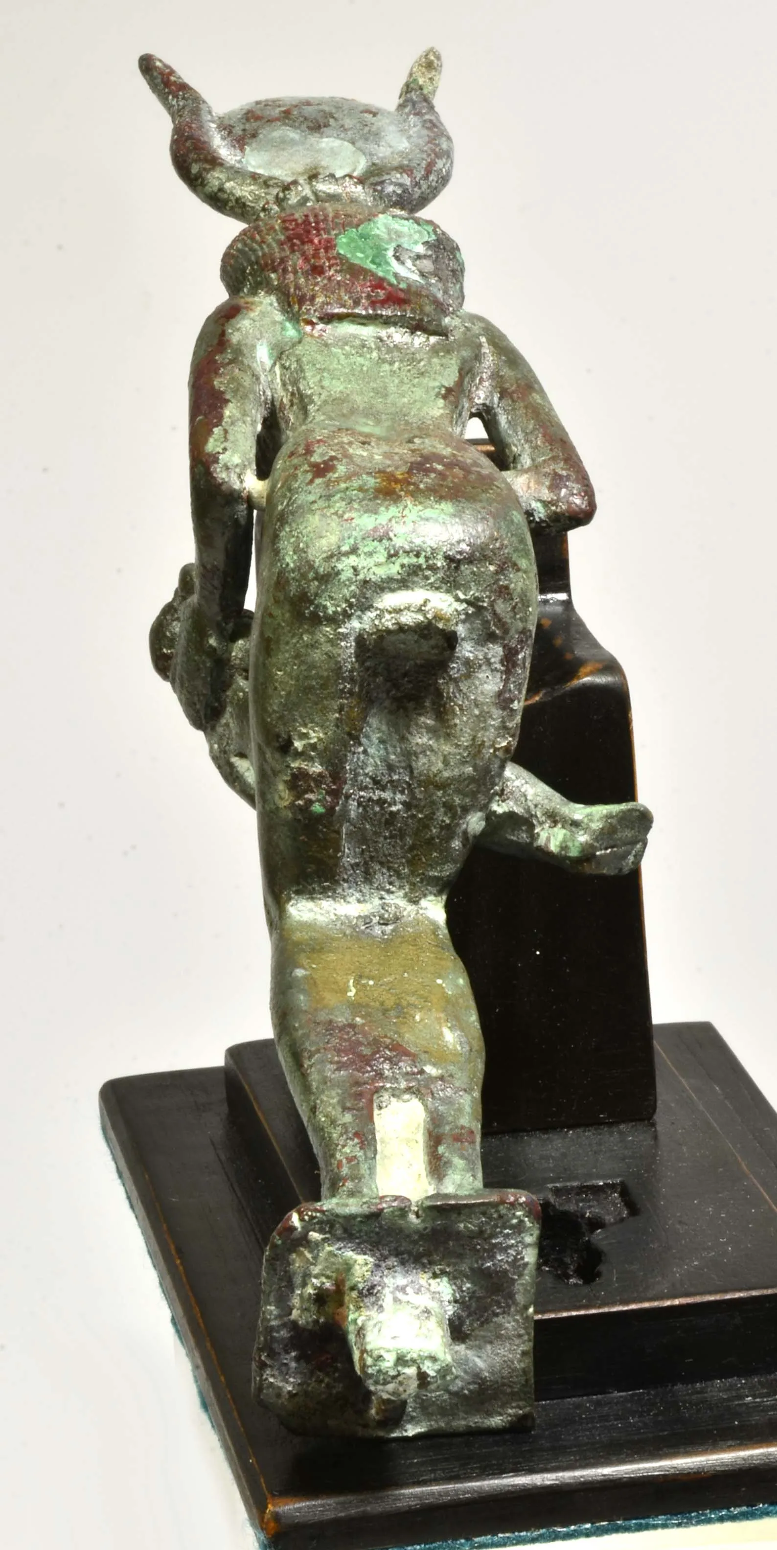 Fine Egyptian Bronze Goddess Isis Nursing Horus with inlaid Eyes