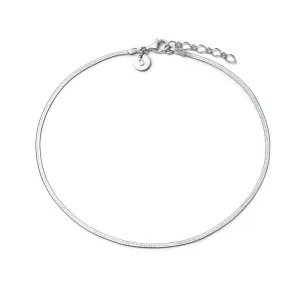 Fine Snake Chain Anklet Sterling Silver