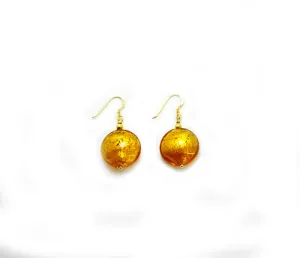 'Fire' Earrings with Gilded Beads