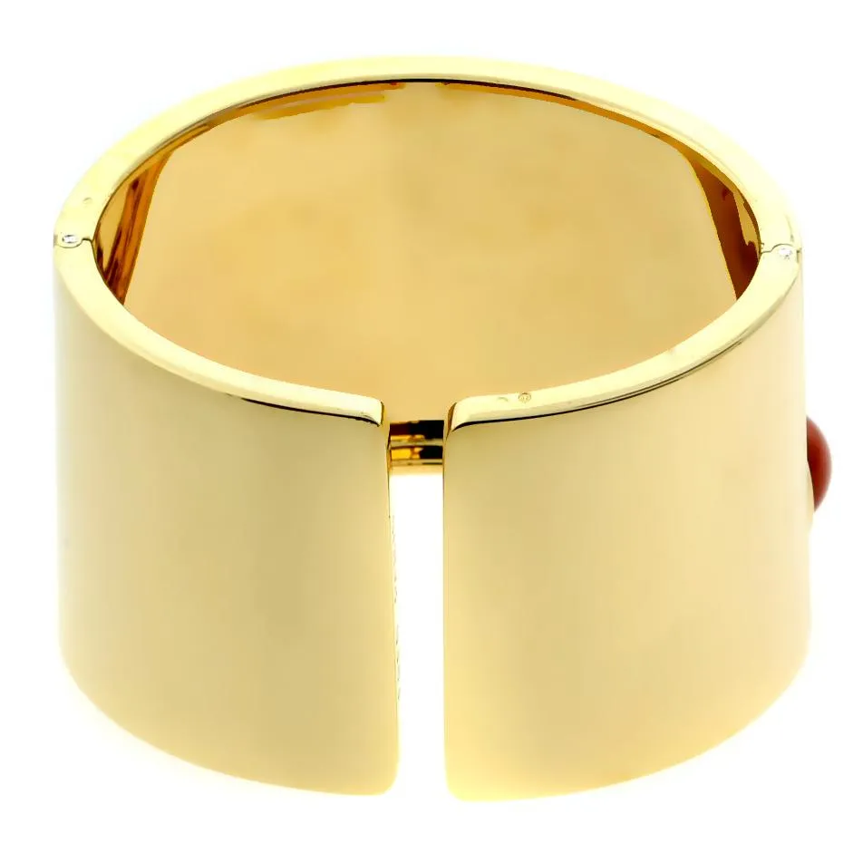 Fred of Paris Coral Gold Cuff Bracelet