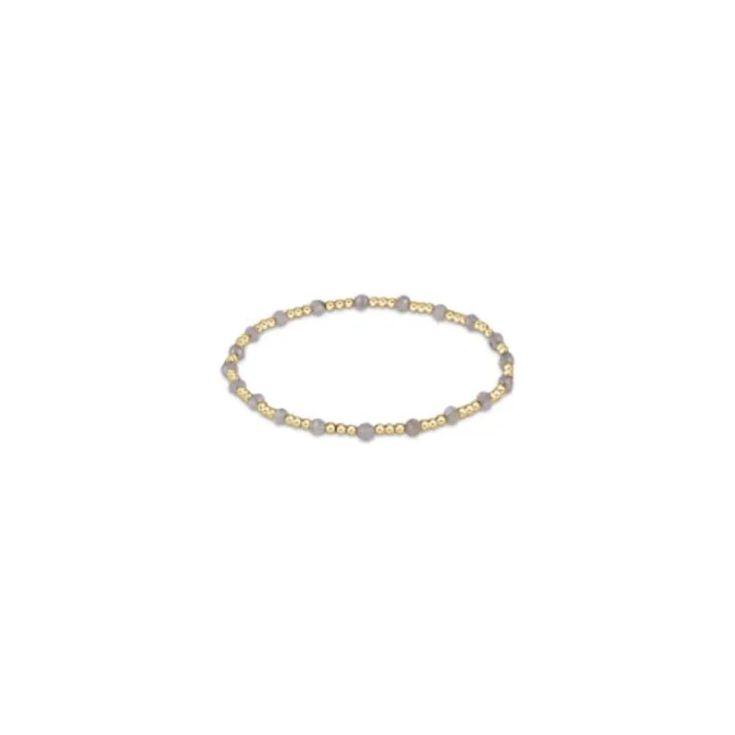 Gemstone Gold Sincerity Pattern 3mm Bead Bracelet - Labradorite