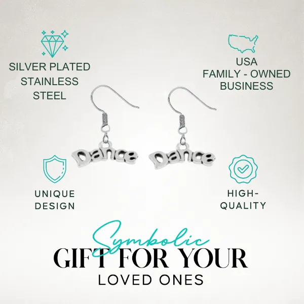 Girls Dance Word Earrings