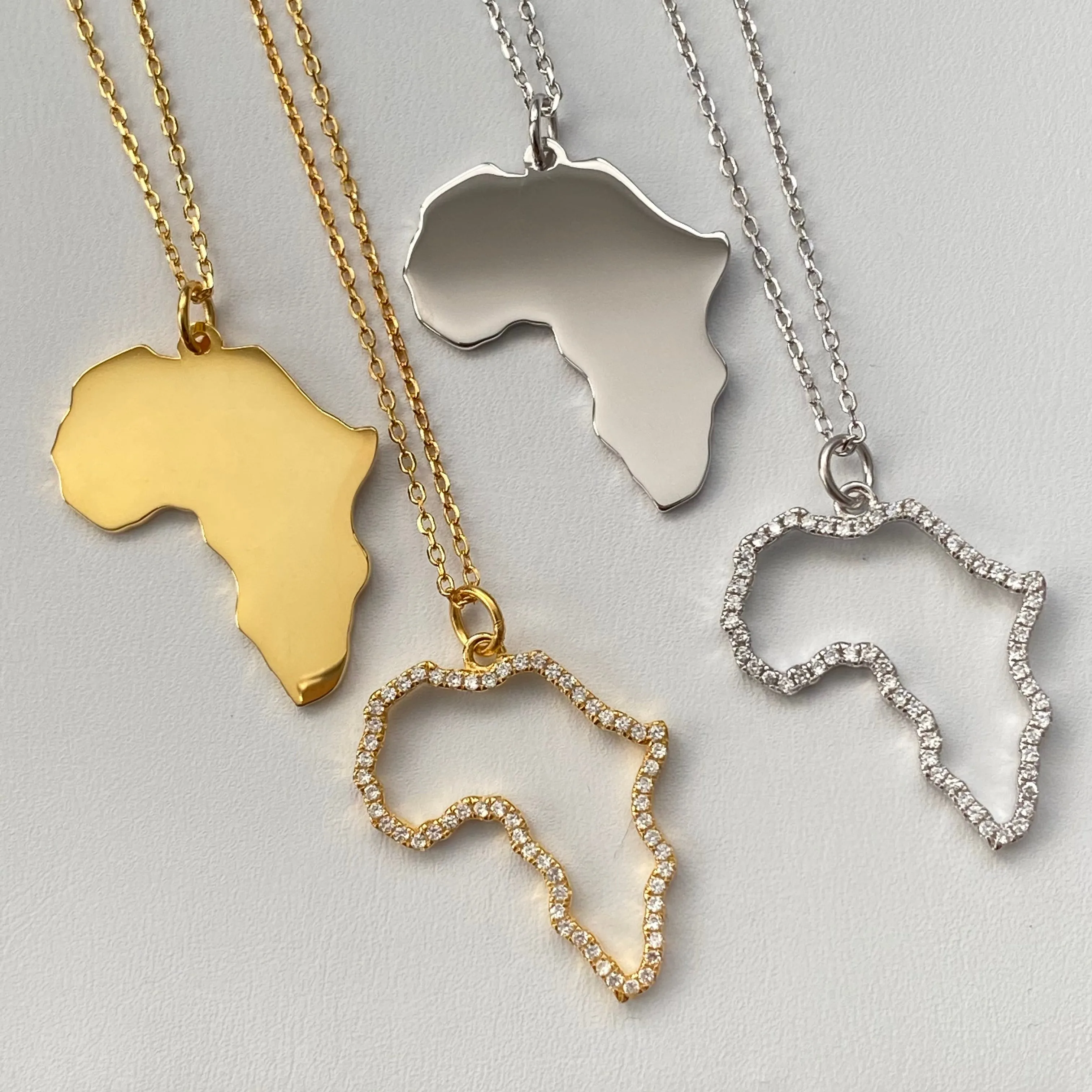 Gold Africa Necklace | Sterling Silver Africa Necklace
