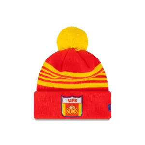 Gold Coast Suns Heritage Stripe Beanie with Pom
