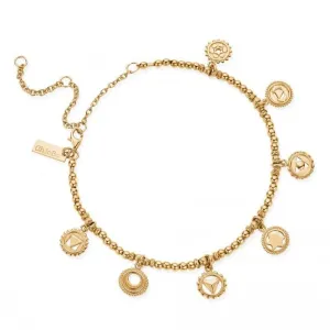 Gold Positive Vibes Anklet GAN800