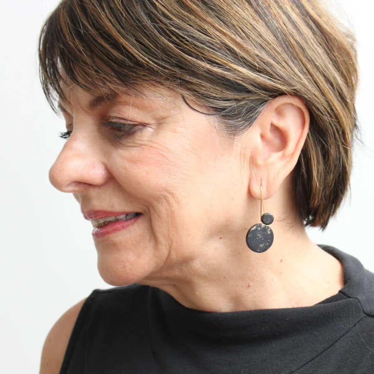 Gold Speckled Calla Earring