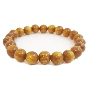 Golden Black Coral Sea Willow Beaded Bracelet (10mm)