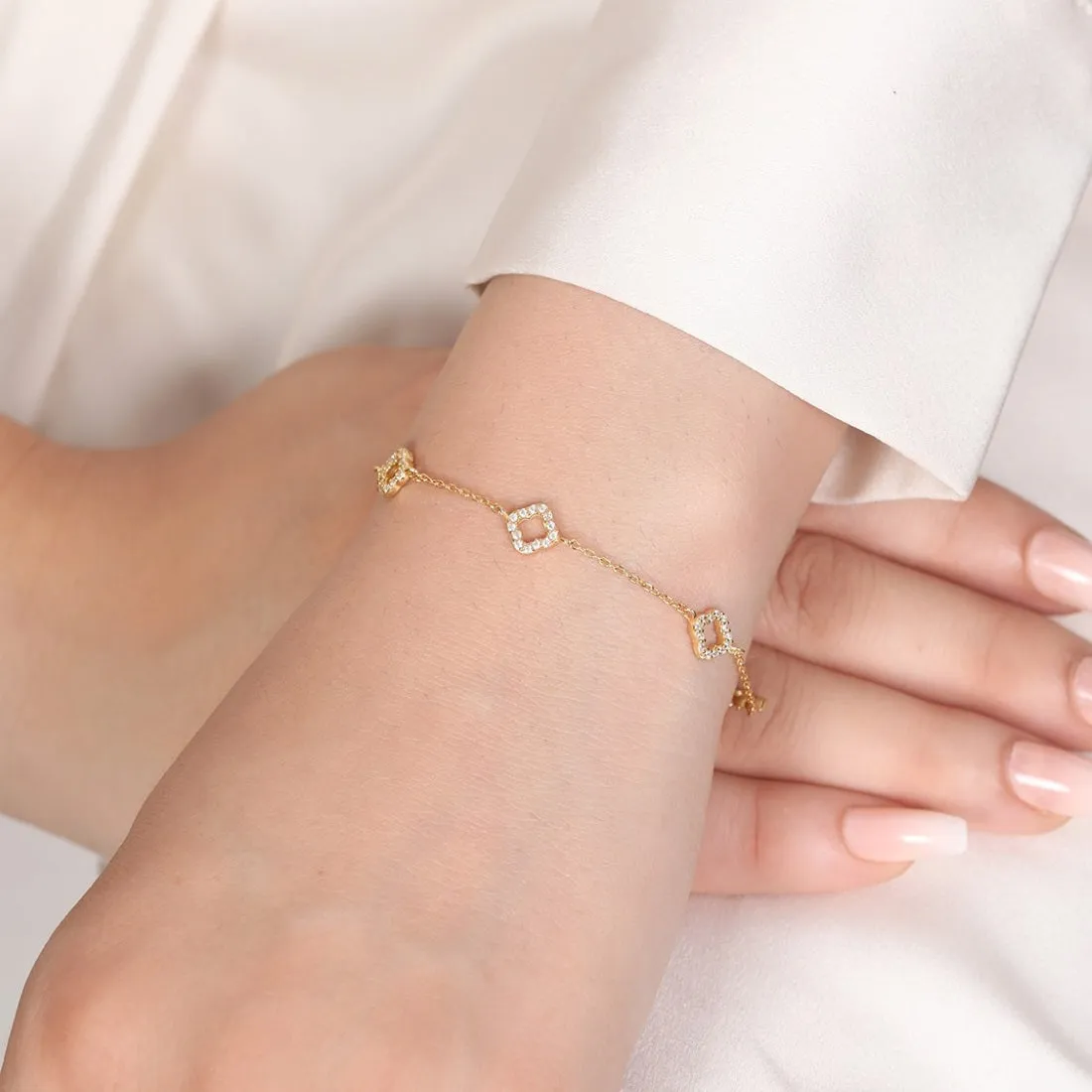 Golden Elegance 925 Sterling Silver Gold-Plated Bracelet
