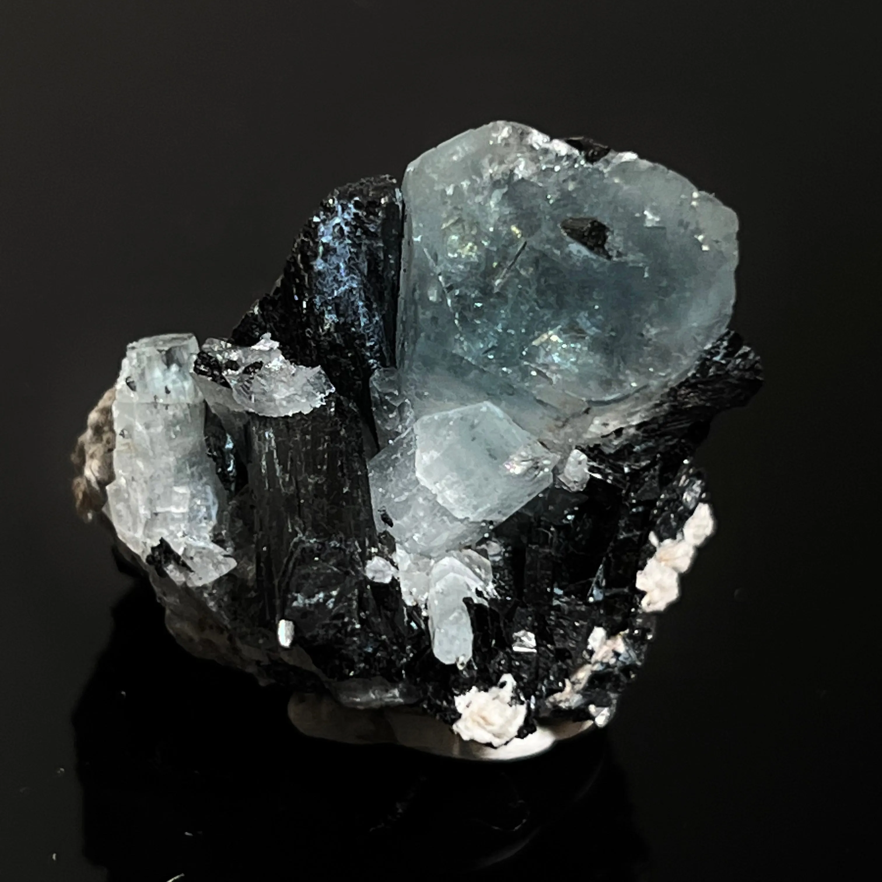 Gorgeous Aquamarine Specimen with Feldspar and Black Tourmaline, Erongo Mountain, Erongo Region, Namibia, Erongo Aquamarine Crystal, Crystal Healing