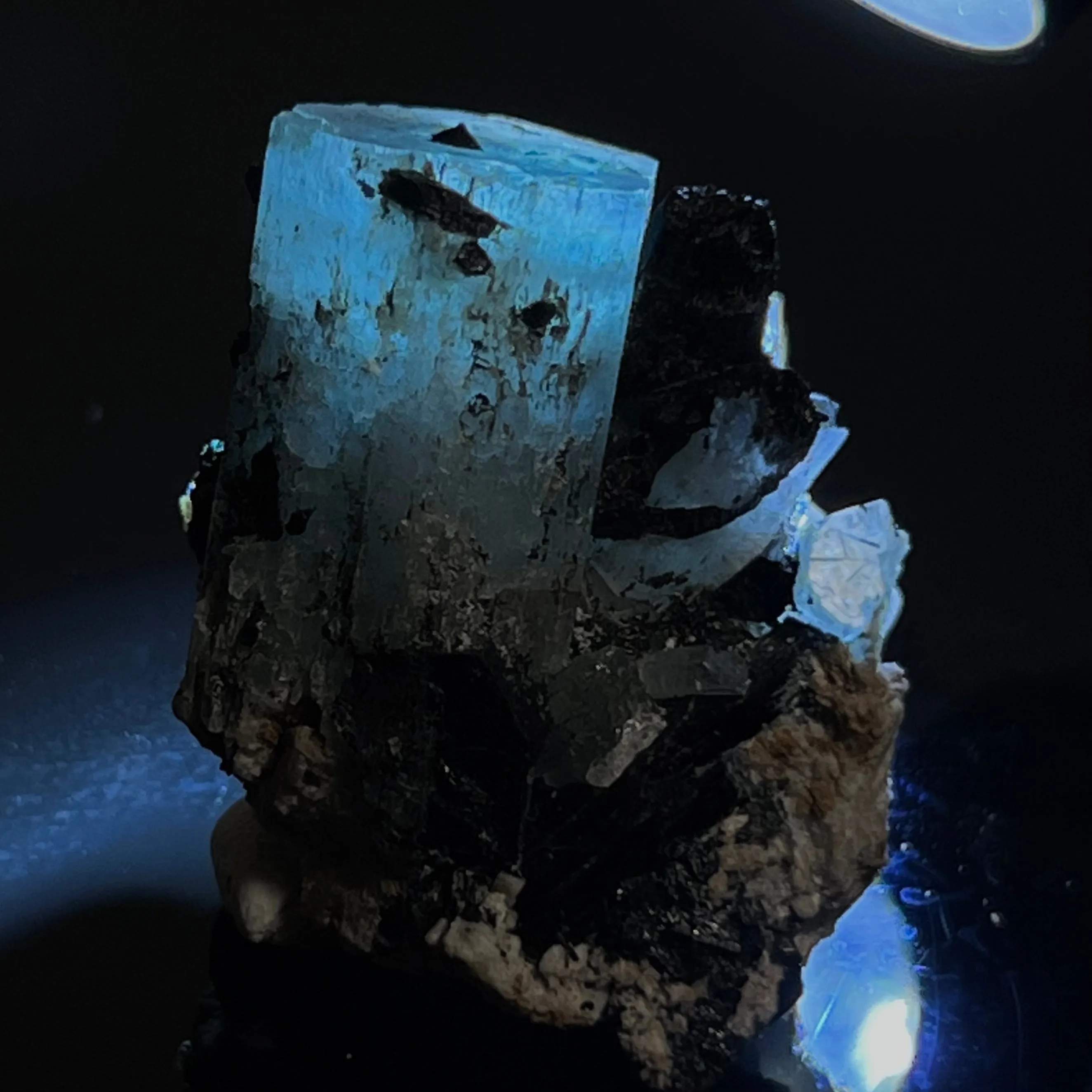 Gorgeous Aquamarine Specimen with Feldspar and Black Tourmaline, Erongo Mountain, Erongo Region, Namibia, Erongo Aquamarine Crystal, Crystal Healing