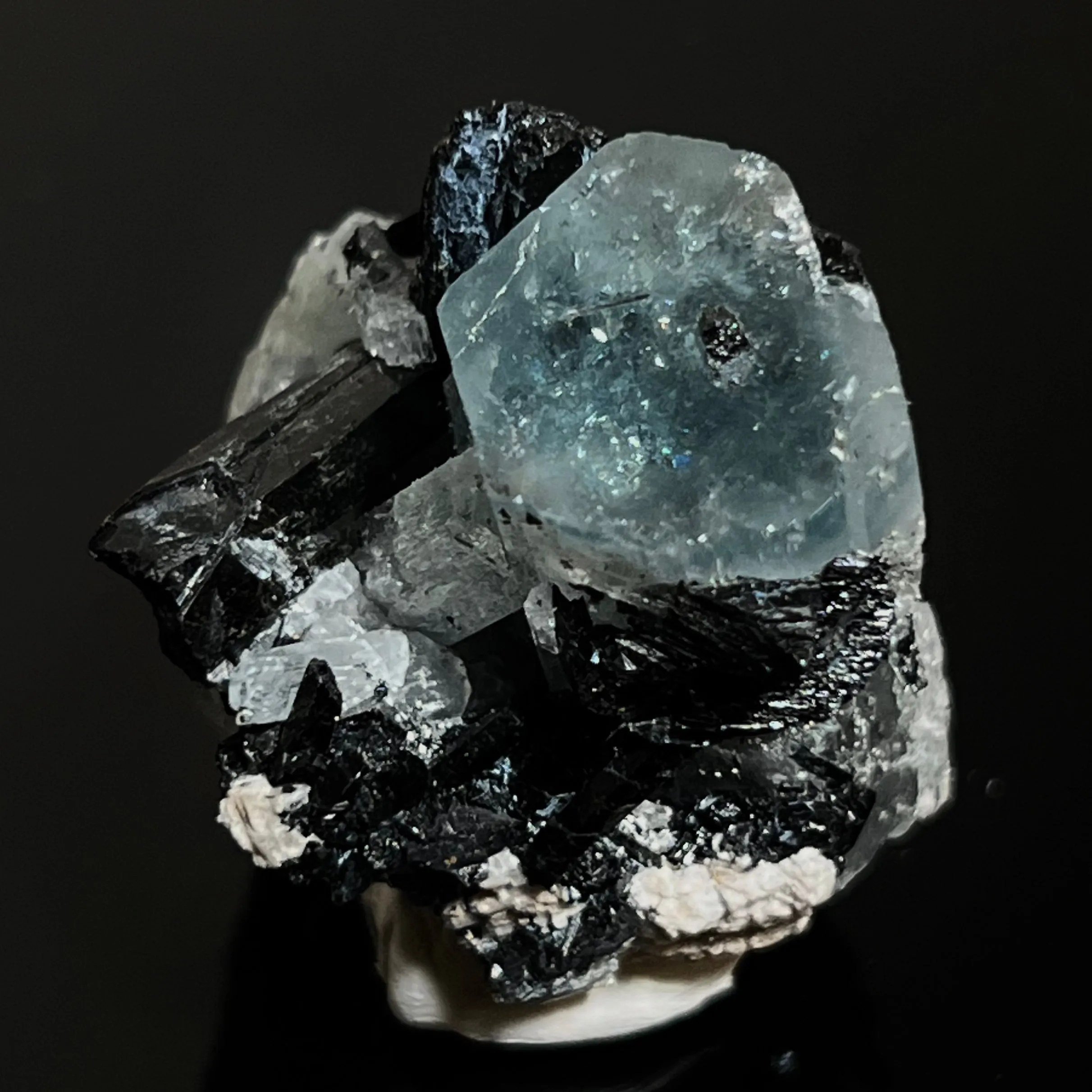 Gorgeous Aquamarine Specimen with Feldspar and Black Tourmaline, Erongo Mountain, Erongo Region, Namibia, Erongo Aquamarine Crystal, Crystal Healing