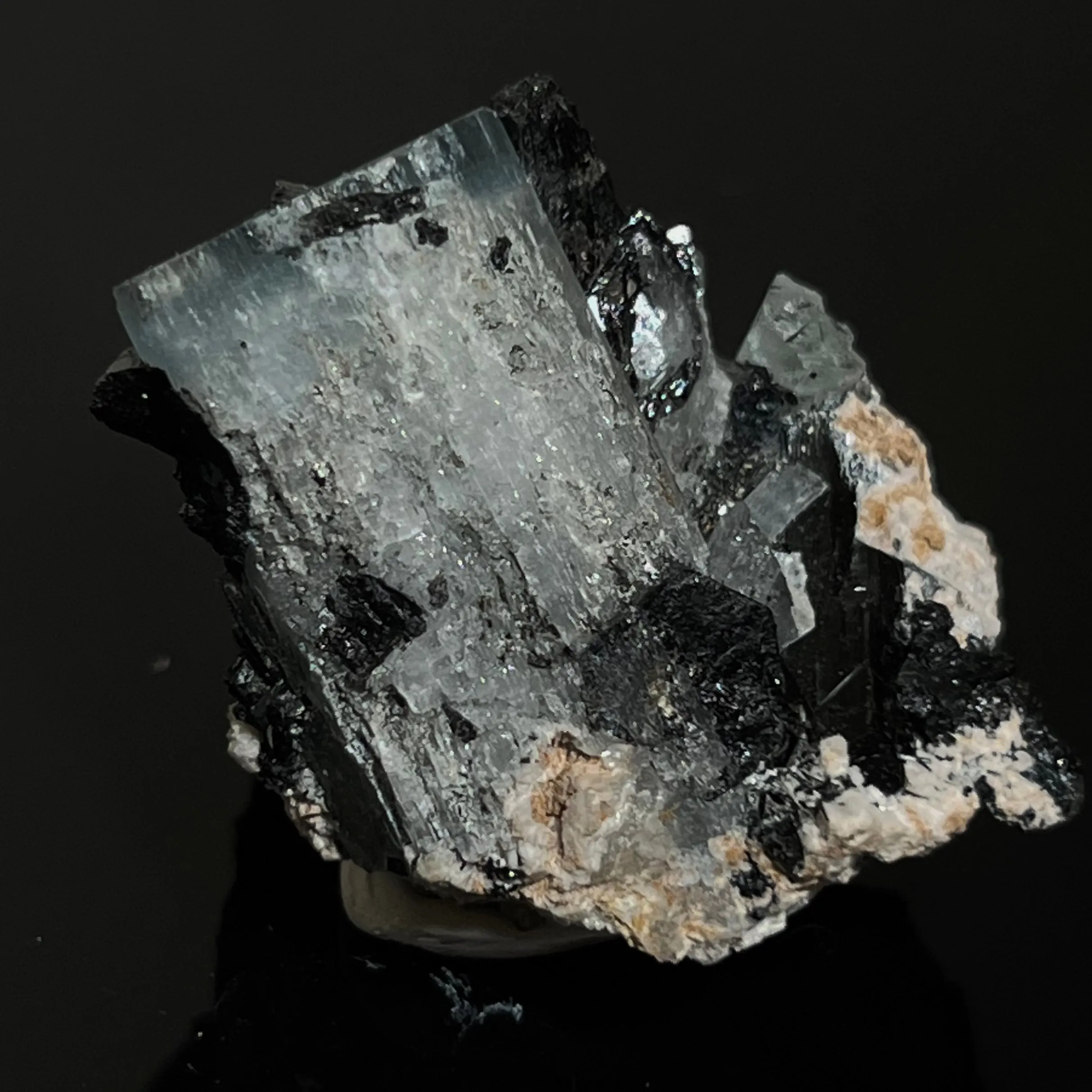 Gorgeous Aquamarine Specimen with Feldspar and Black Tourmaline, Erongo Mountain, Erongo Region, Namibia, Erongo Aquamarine Crystal, Crystal Healing