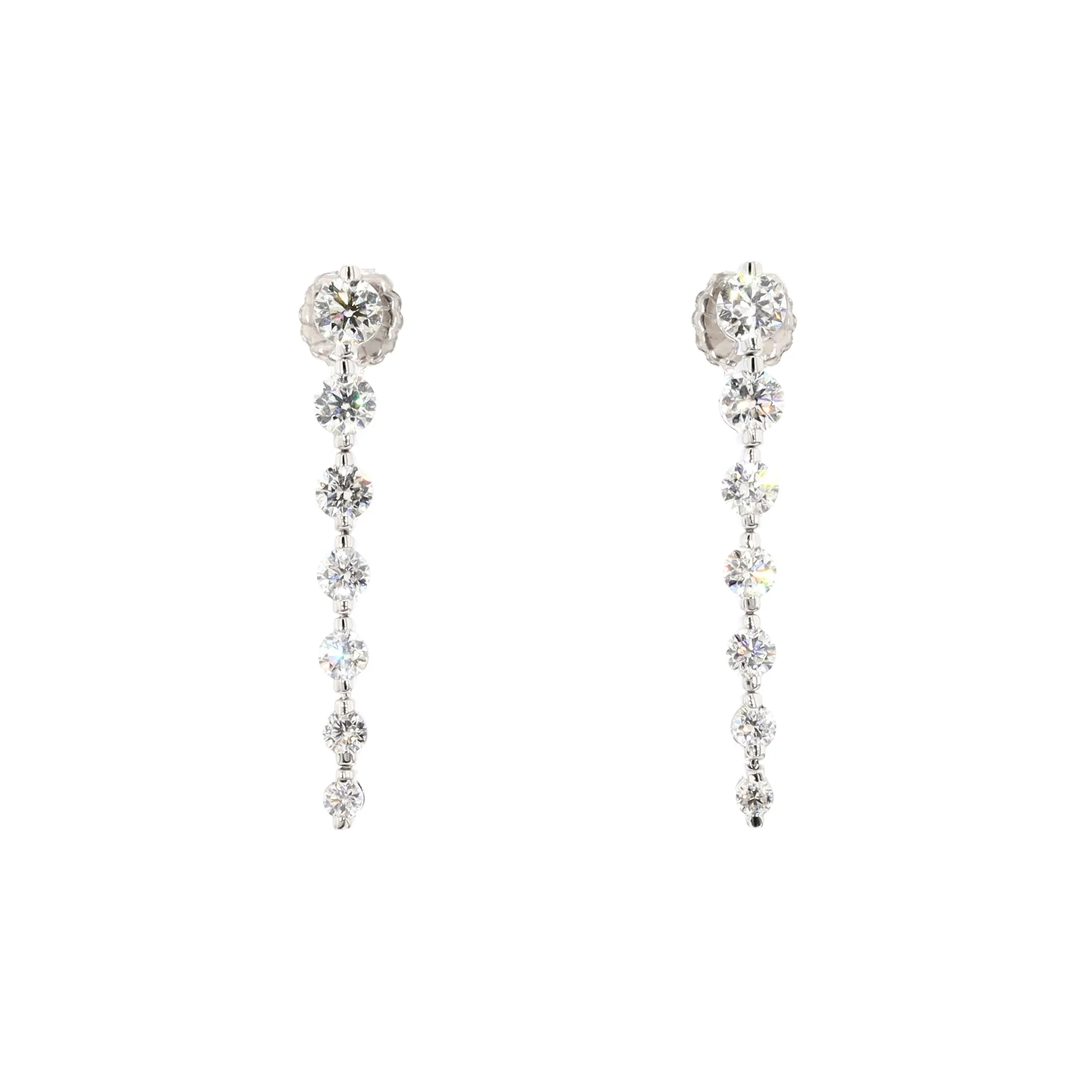Graduated Diamond Dangle Earrings