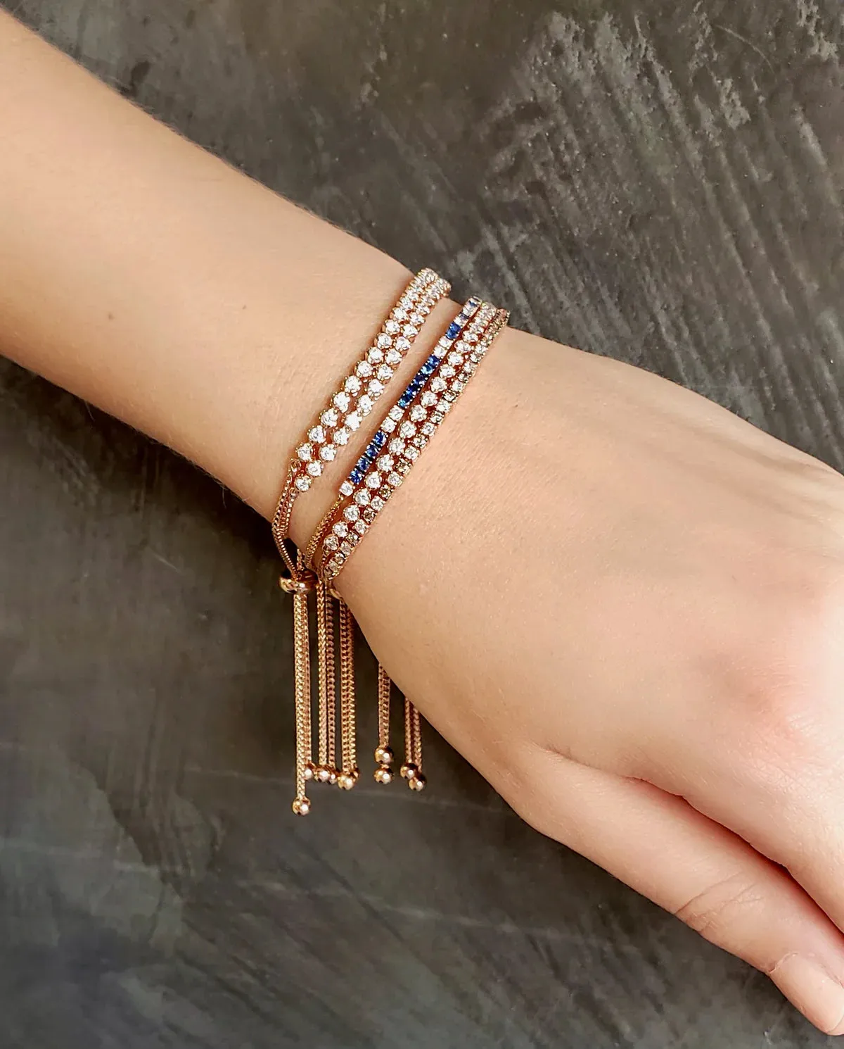 Graziela Blue Sapphire Diamond Bolo Bracelet
