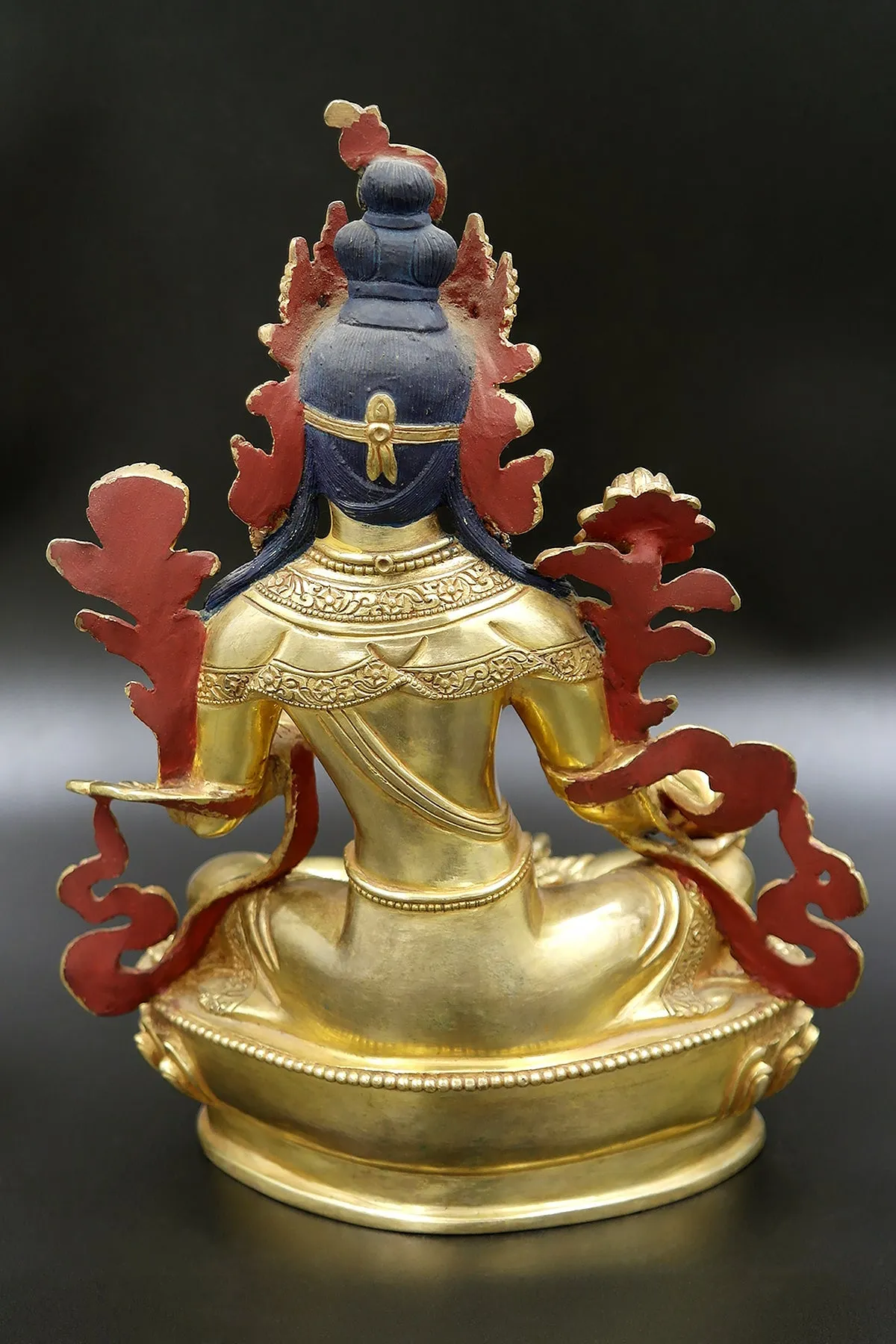 Green Tara statue, handmade Harit Tara Buddhist statue 8"