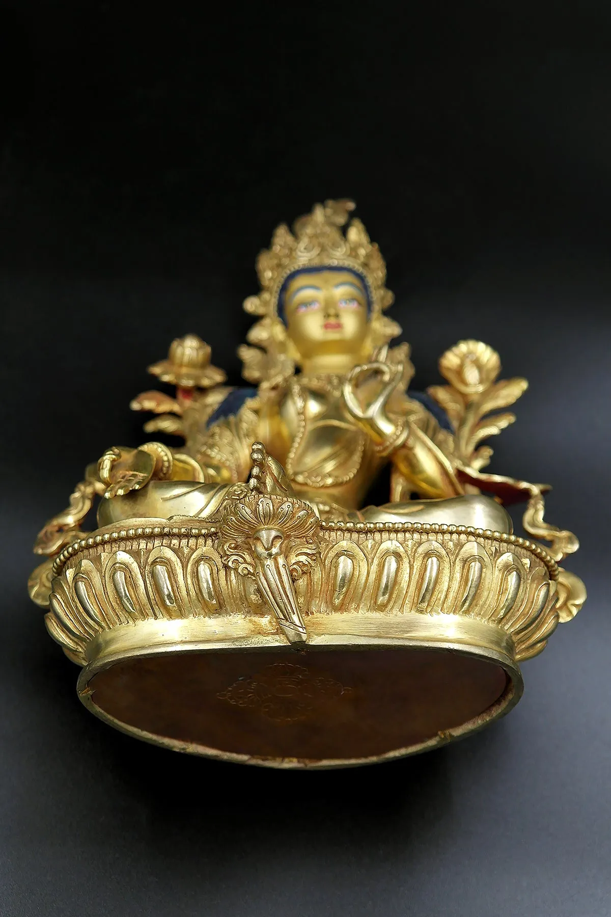 Green Tara statue, handmade Harit Tara Buddhist statue 8"