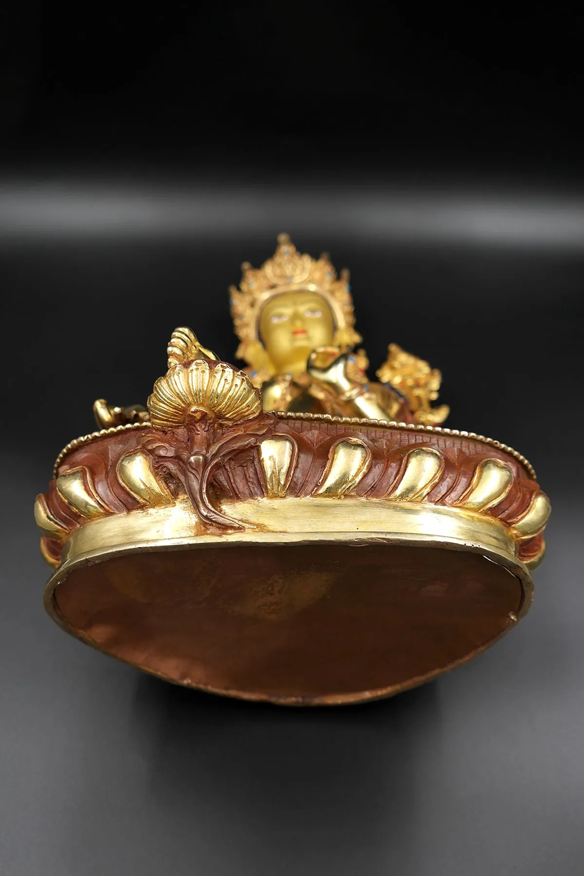 Green Tara statue with full Gold Plated from Nepal 13"