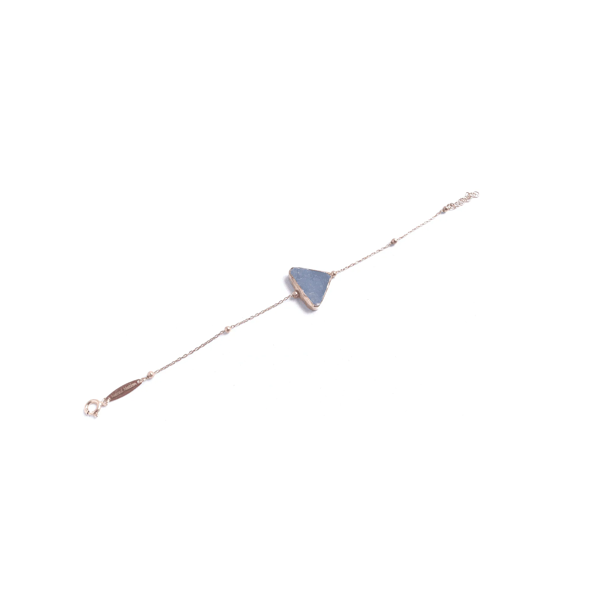Handmade Chalcedony geometric Gemstone 925 Sterling Silver Bracelet