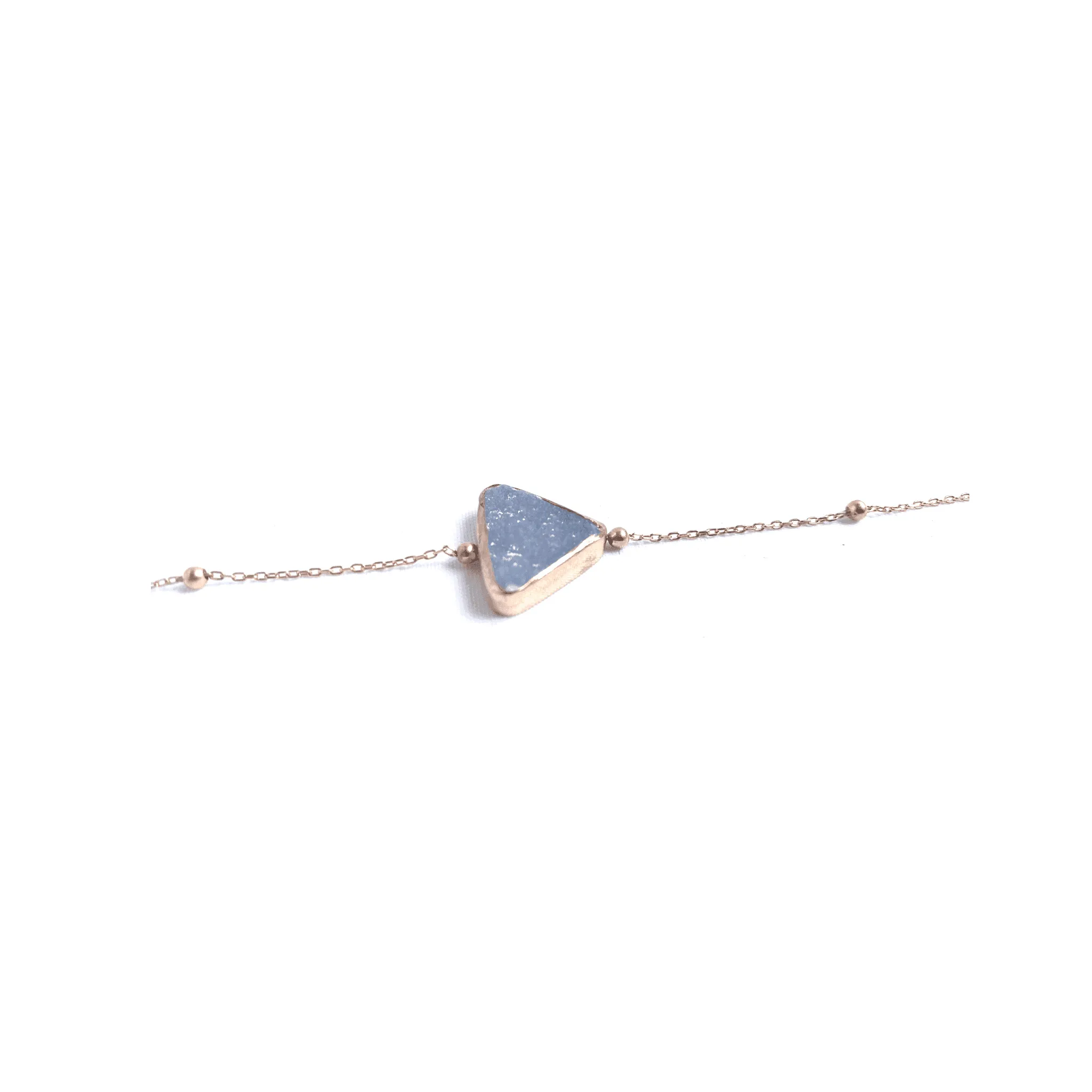 Handmade Chalcedony geometric Gemstone 925 Sterling Silver Bracelet