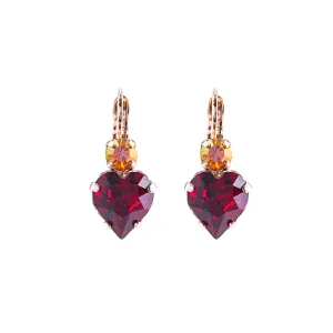 Heart Leverback Earrings in "Hibiscus" *Custom*