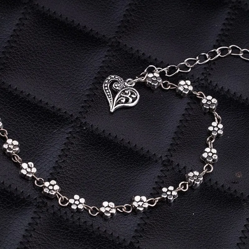 Hearts & Flowers Anklet