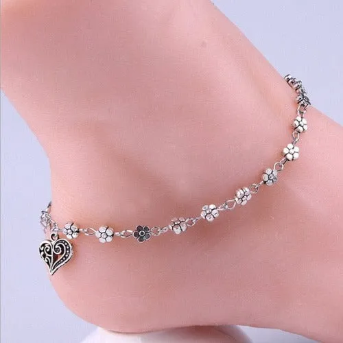 Hearts & Flowers Anklet