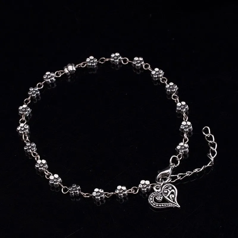 Hearts & Flowers Anklet