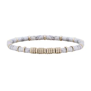 Heishi Beaded Bracelet - Solid Silver