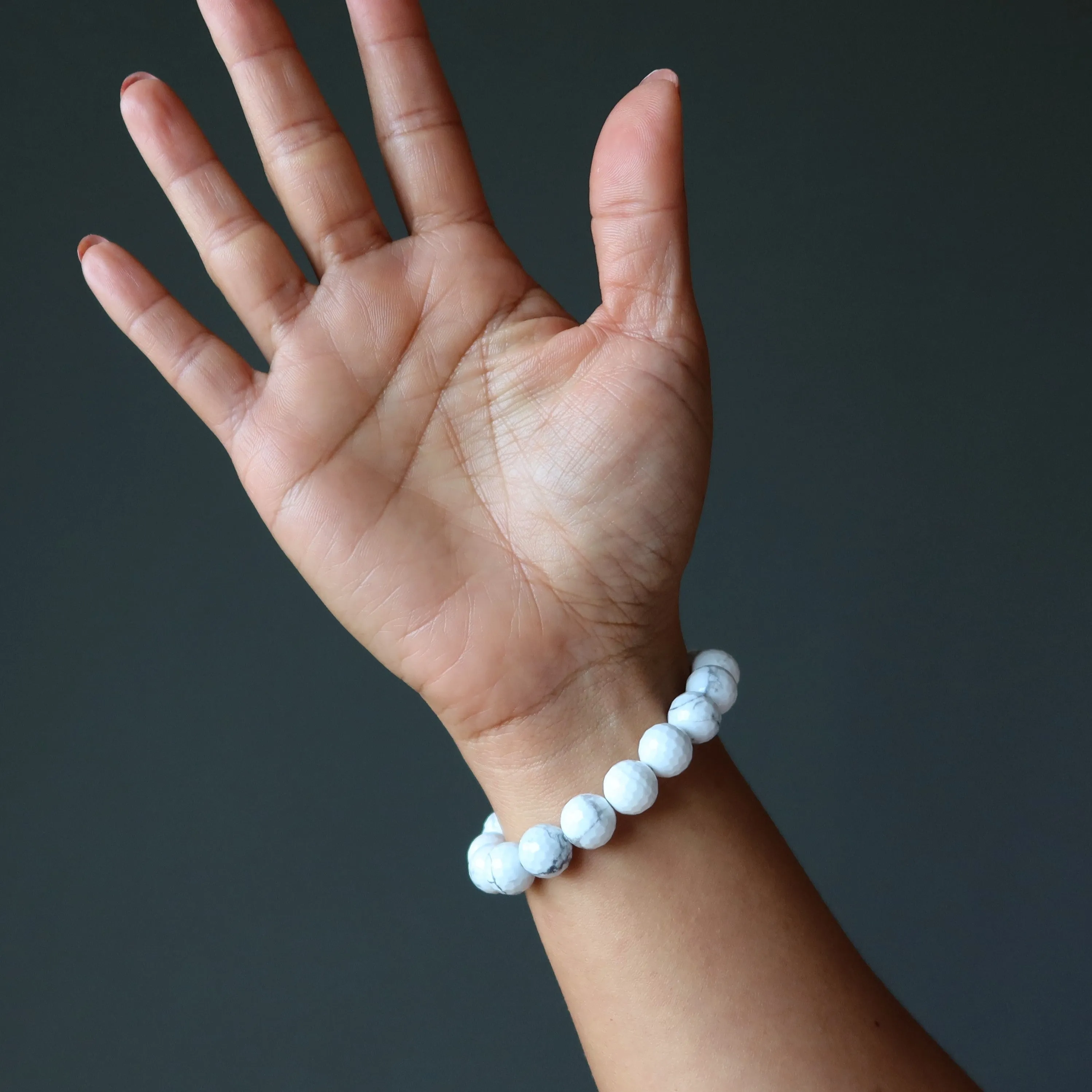 Howlite Bracelet Multi-Faceted Evolution White Gemstone