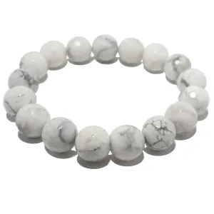 Howlite Bracelet Multi-Faceted Evolution White Gemstone
