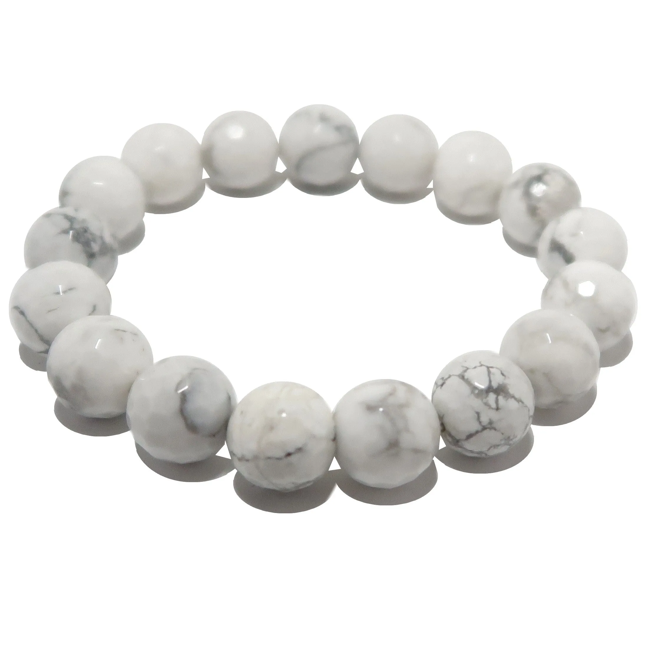 Howlite Bracelet Multi-Faceted Evolution White Gemstone