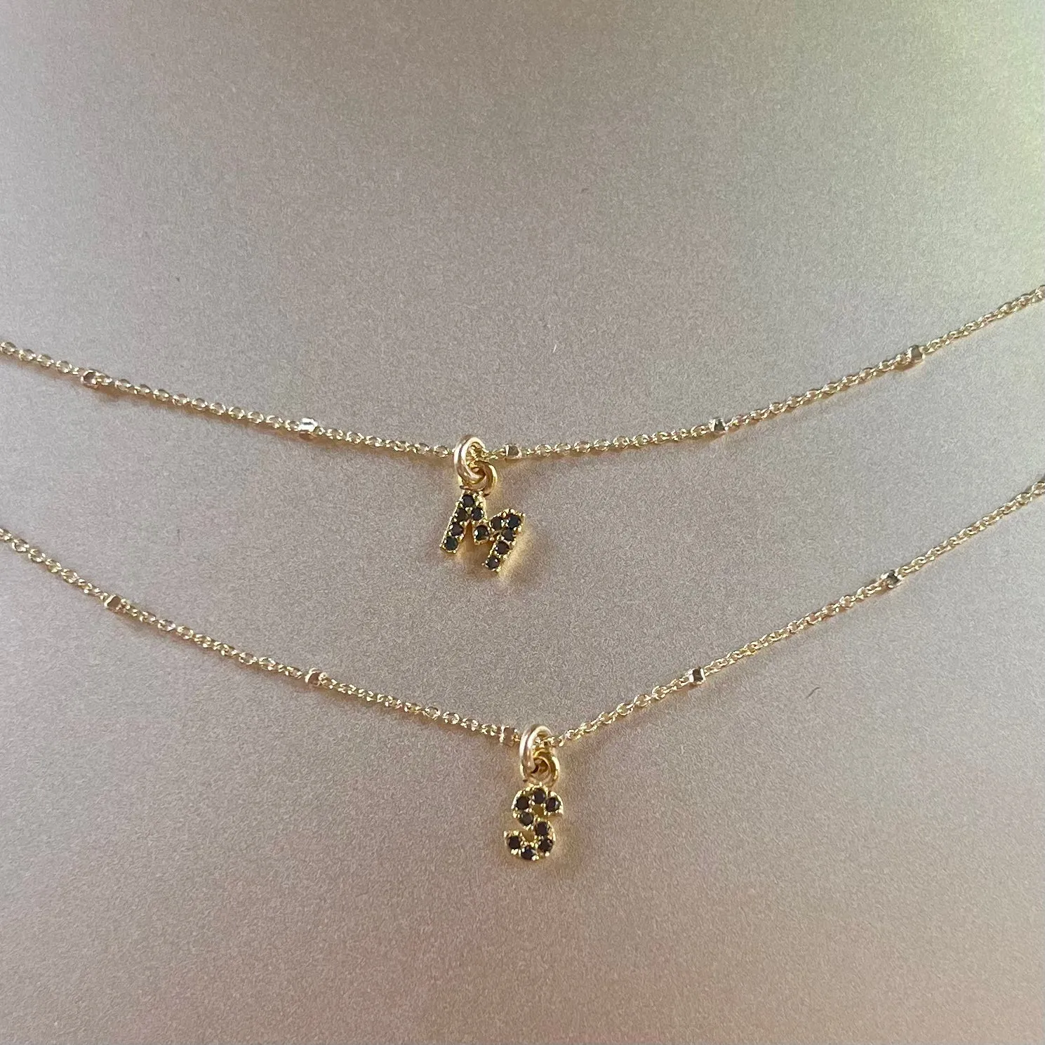 Initial Necklace (Black)