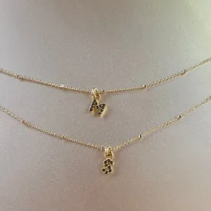 Initial Necklace (Black)