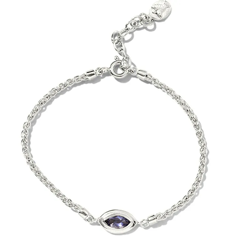 Iris Bracelet, Iolite, Silver