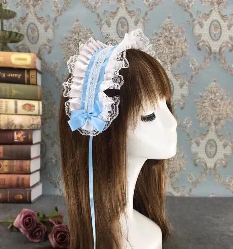 Japanese Soft Girl Lolita Lolita Lace Headdress Sweet  Kc Hair Band Hair Accessories Lo Maid Daily