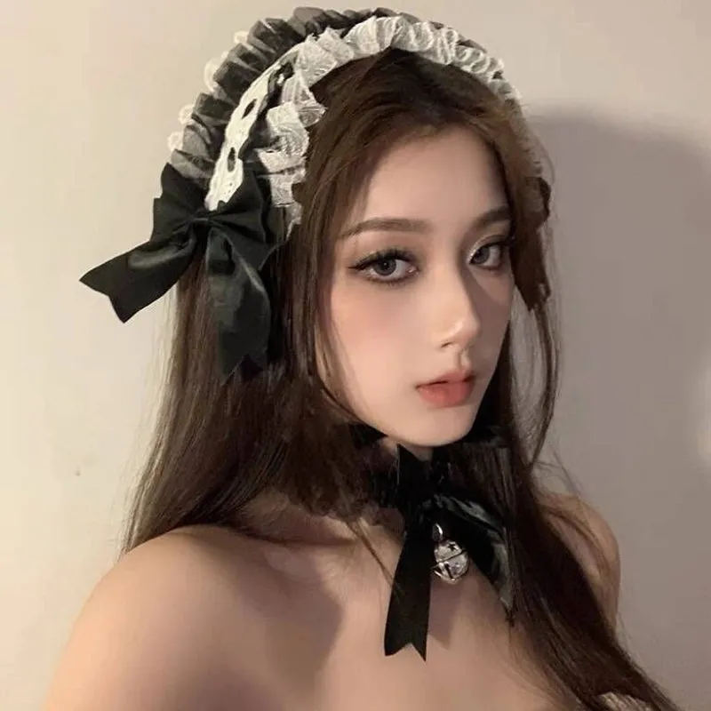 Japanese Soft Girl Lolita Lolita Lace Headdress Sweet  Kc Hair Band Hair Accessories Lo Maid Daily