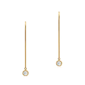 J'evar Lotus Petals Dangle Diamond Earrings